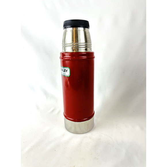 Stanley Travel Thermos Red Stainless Steel 16 Ounce Vacuum Bottle No Cup - Picture 3 of 12